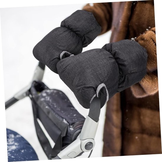 Kinderwagen Wanten - Baby Accessoires - Warm Blijven - Drie Laags Stof - Medium - Donkergrijs — afbeelding 2