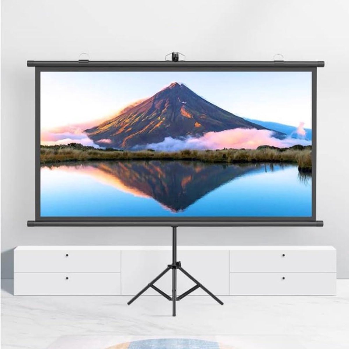 Projectiescherm met Statief - Draagbaar Scherm - Thuisbioscoop Creëren - Kreukvrij PVC Materiaal - 60 Inch 16:9 - Wit