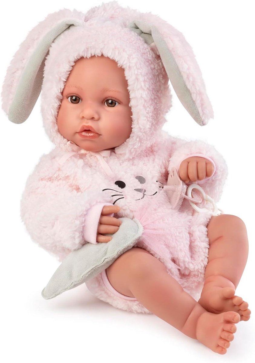 Pasgeboren pop - Babypop met accessoires - Kinderspel - Zacht vinyl lichaam - 42 cm - Meerkleurig