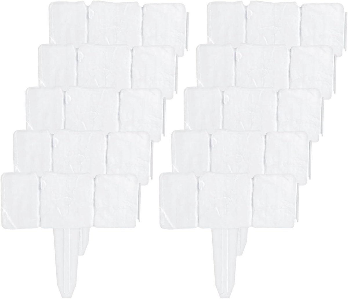 Tuin Afrastering - Decoratieve Randen - Tuin Afscheiden - Imitatie Steen - 10 Delig - Wit