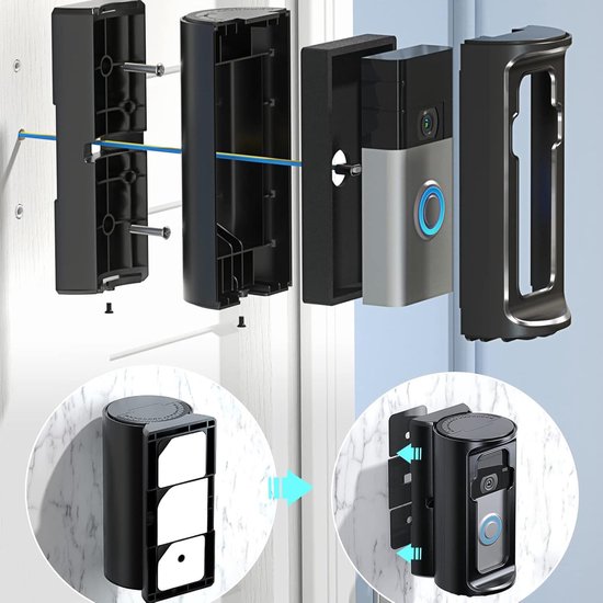 Ring Doorbell Bracket Mount - No Drilling Door Bell Holder for Apartments | Adjustable Video Calling Command for Ring Wireless & Wired Models | Secure the Doorbell Case for Tenants, Easy Setting — afbeelding 2