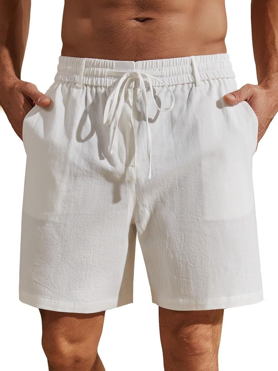 Lichte katoenen heren shorts voor de zomer, ideaal voor Hawaii feesten, met zakken en rits