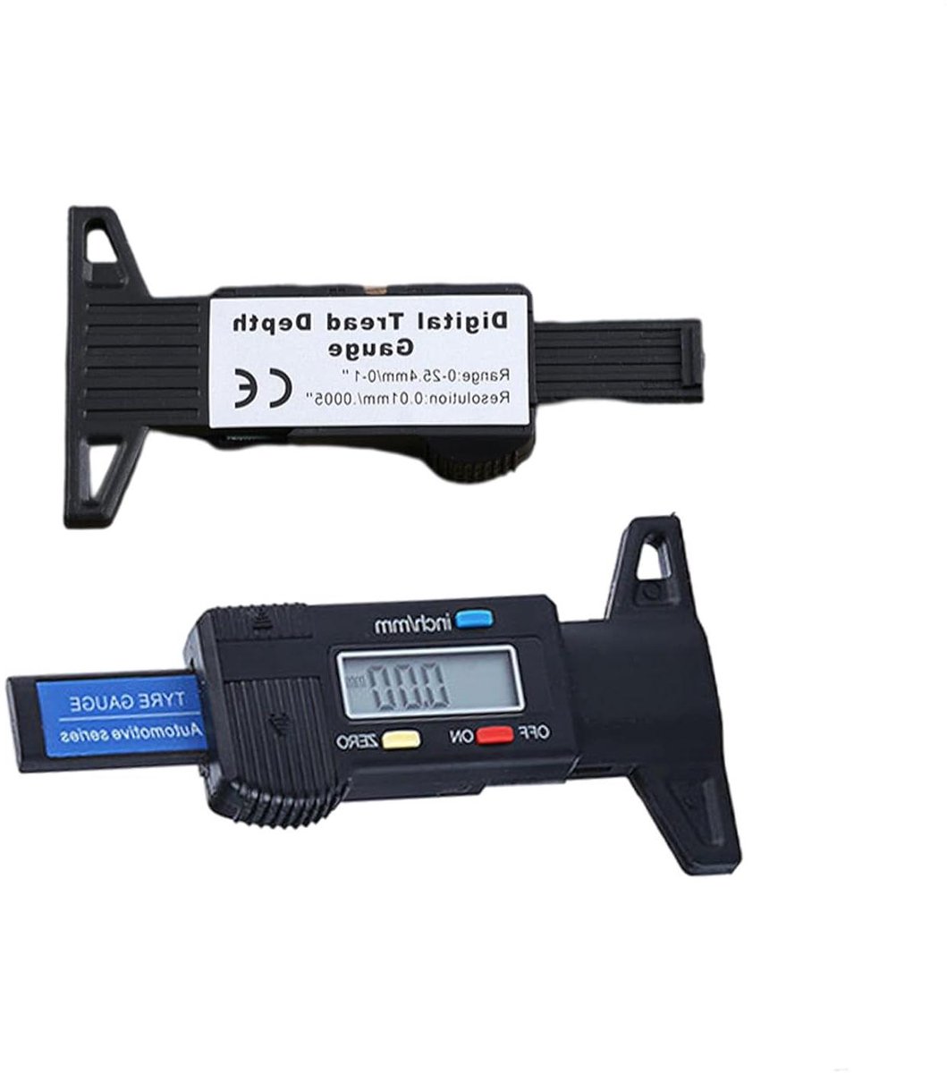 Digitale Bandenmeter - Diepte Indicator - Banden Veiligheid - MM Inch Conversie - 0-25.4 mm - Zwart