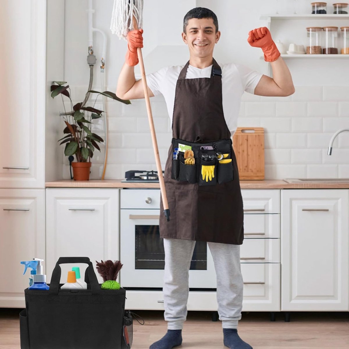 Schoonmaak Organizer - Opbergtas - Spullen Dragen - Opvouwbaar Ontwerp - 45 x 27 x 25 cm - Zwart