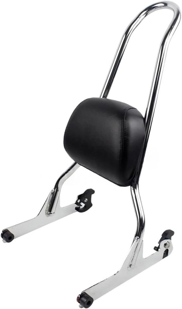 Motorfiets Rugleuning - Passagierssteun - Comfortabel Rijden - Afneembaar Bagagerek - 1.27 kg - Chroom