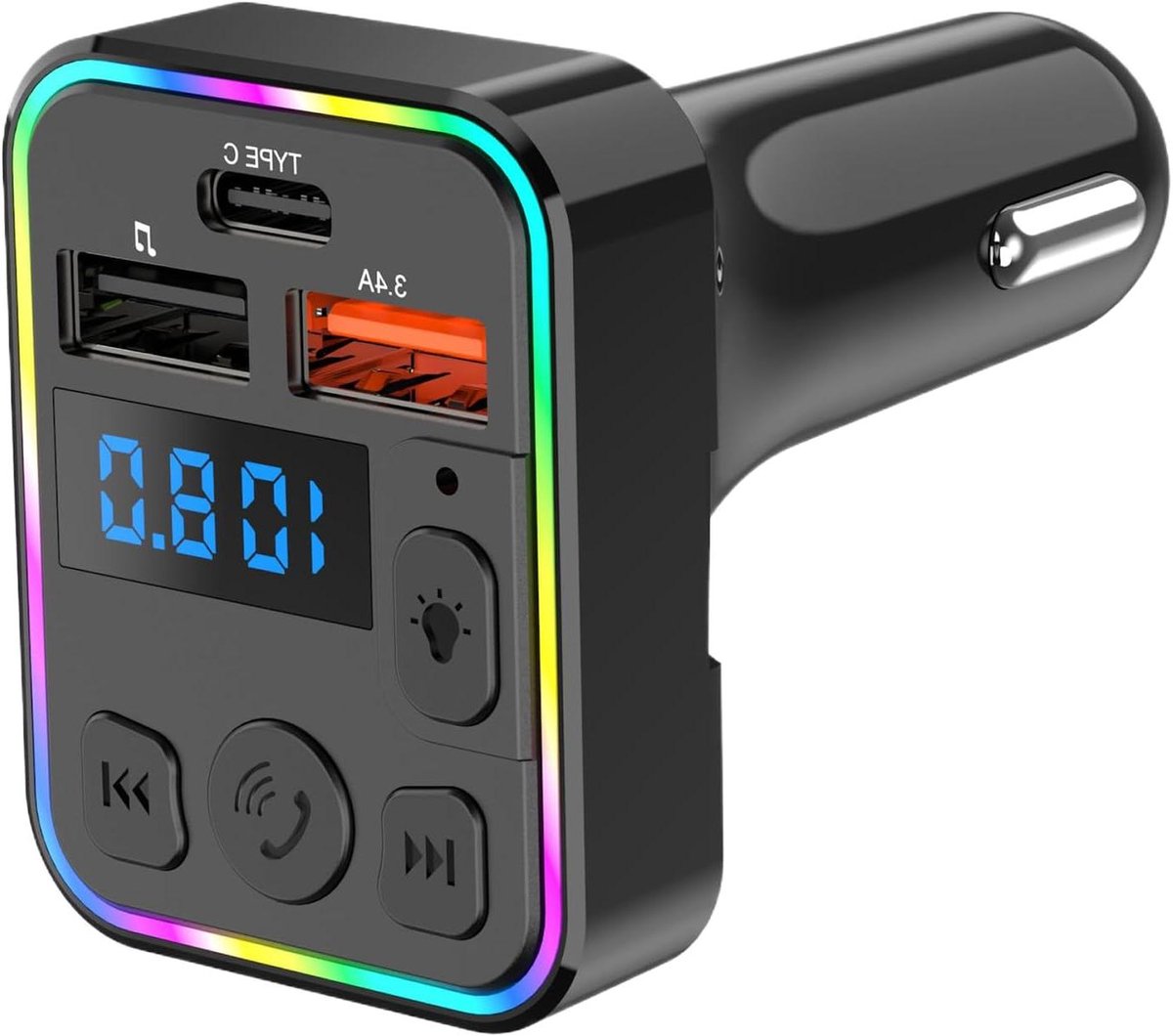 Muziek Adapter - FM Zender - Auto Muziek - Draadloze Bluetooth 5.0 - 83 x 50 mm - Zwart