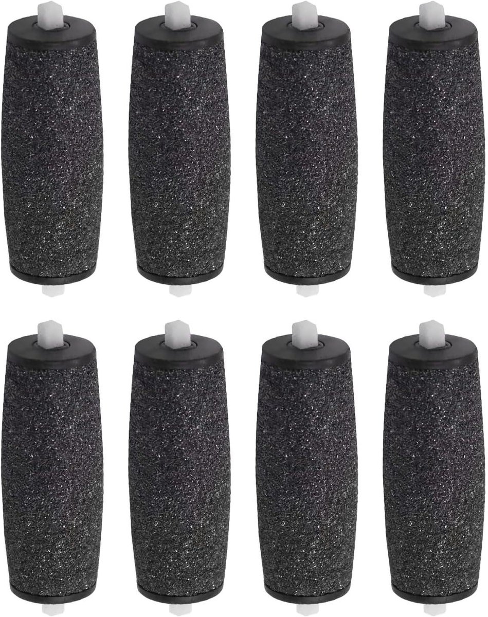 Voetvijl Vervangende Hoofden - Pedicure Rollers - Huid Verwijderen - Micro Diamant Kristallen - 8 stuks - Zwart