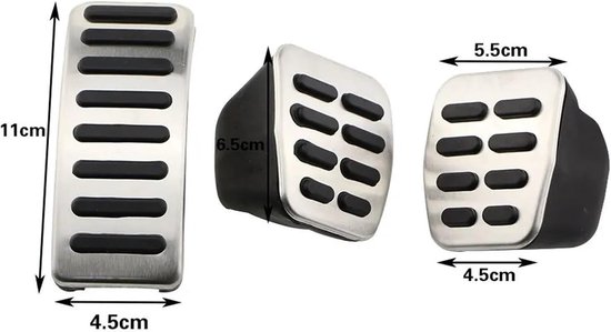 Pedaalhoezen Auto - Gas Rem Pedalen - Verbeteren Rijervaring - Antislip Ontwerp - 3 Stuks - Zilver — afbeelding 3