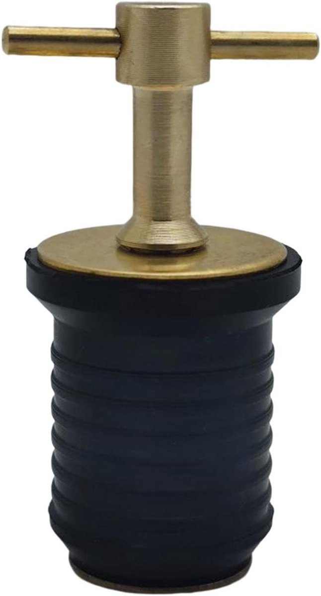 Aftapplug Boot - Afvoerplug Watersport - Watersport Onderhoud - Messing T-handgreep - 59 cm x 32 cm - Zilver