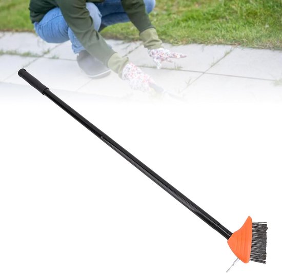 Draad Bezem Set - Onkruidborstel Tuin - Terras Reinigen - Dubbele Borstelkop - 134 cm - Grijs — afbeelding 4