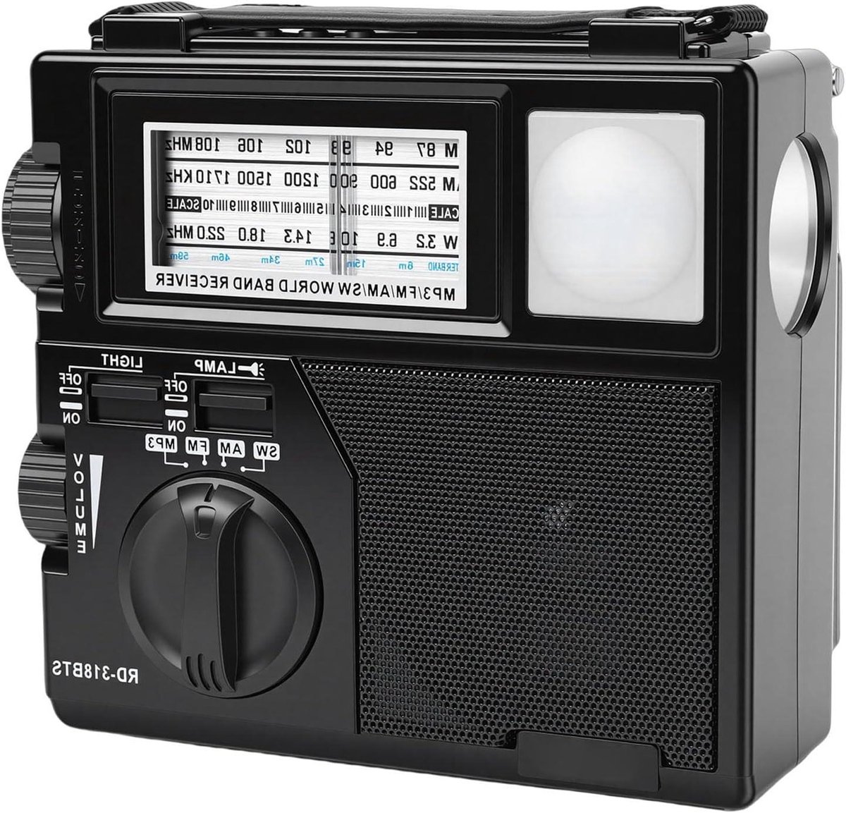 Draagbare Radio - Noodradio Kampeerradio - Buiten Luisteren - Dubbele Antennes - 17 x 16 x 8 cm - Zwart