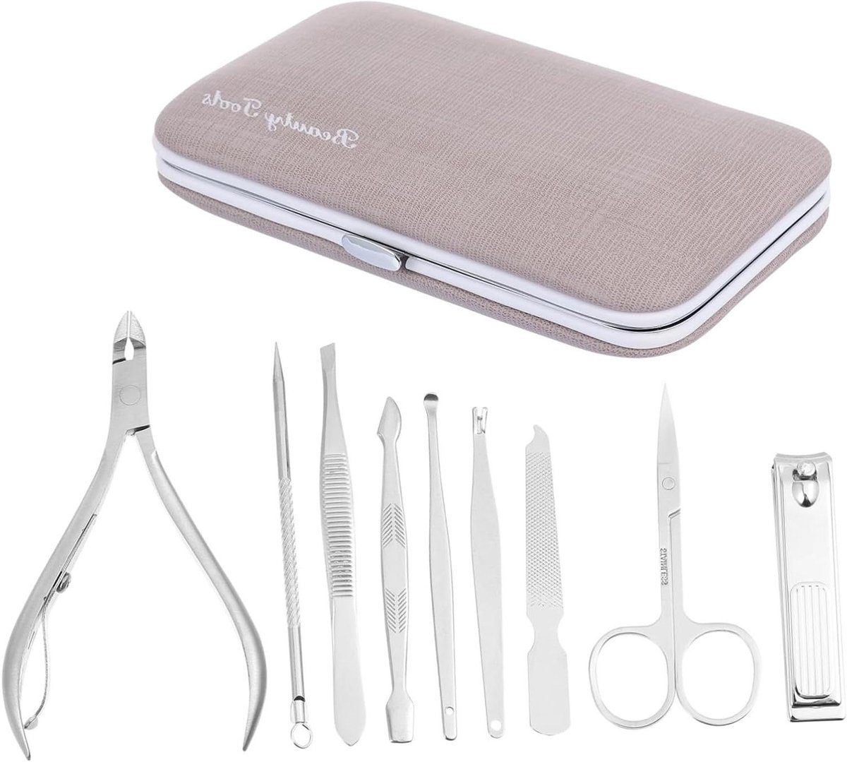 Nagelknipper Set - Nagelverzorging Tool - Nagels Vormgeven - 9 Delig - 8.9 cm - Zilver