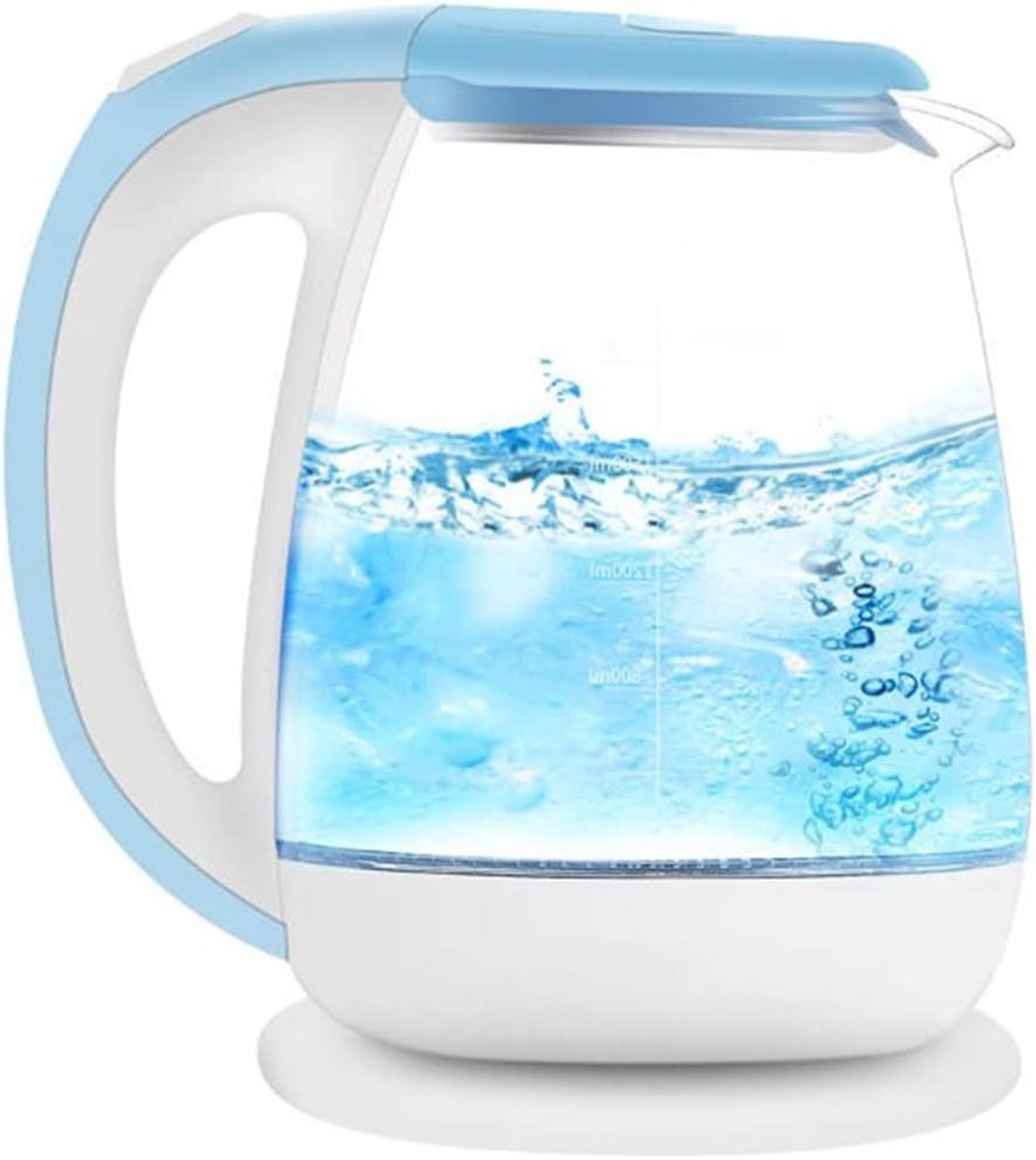 Elektrisch Waterkokers - Snelkoker Glas - Water Koken - Snelle Verwarmingsfunctie - 1.5 Liter - Blauw