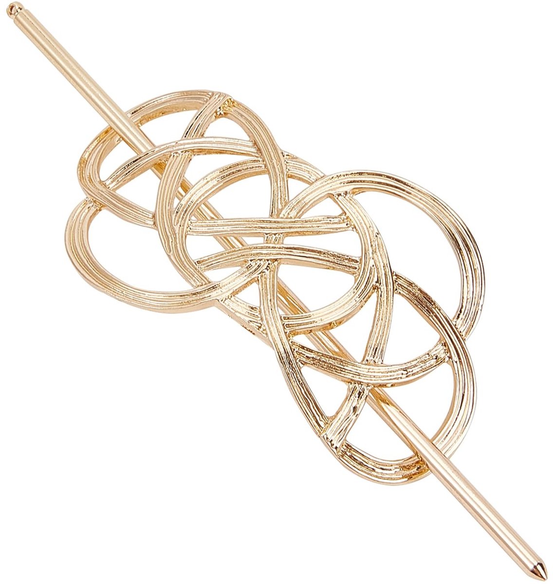Dailygoods- Haarclip Goudkleurig - Retrostijl - Acetaat - Geschikt voor Lang/Golvend/Krullend Haar - Elegant Ontwerp - Afmetingen 12,5 x 5 cm - Haarspeld