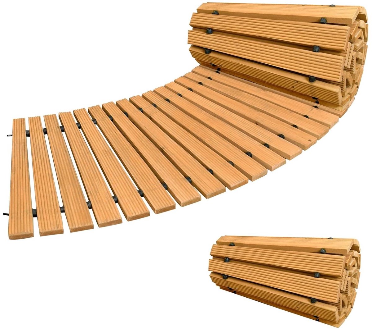 Houten Tuinpad Uitrolbaar Decoratief voor Buiten Weerbestendig Antislip
