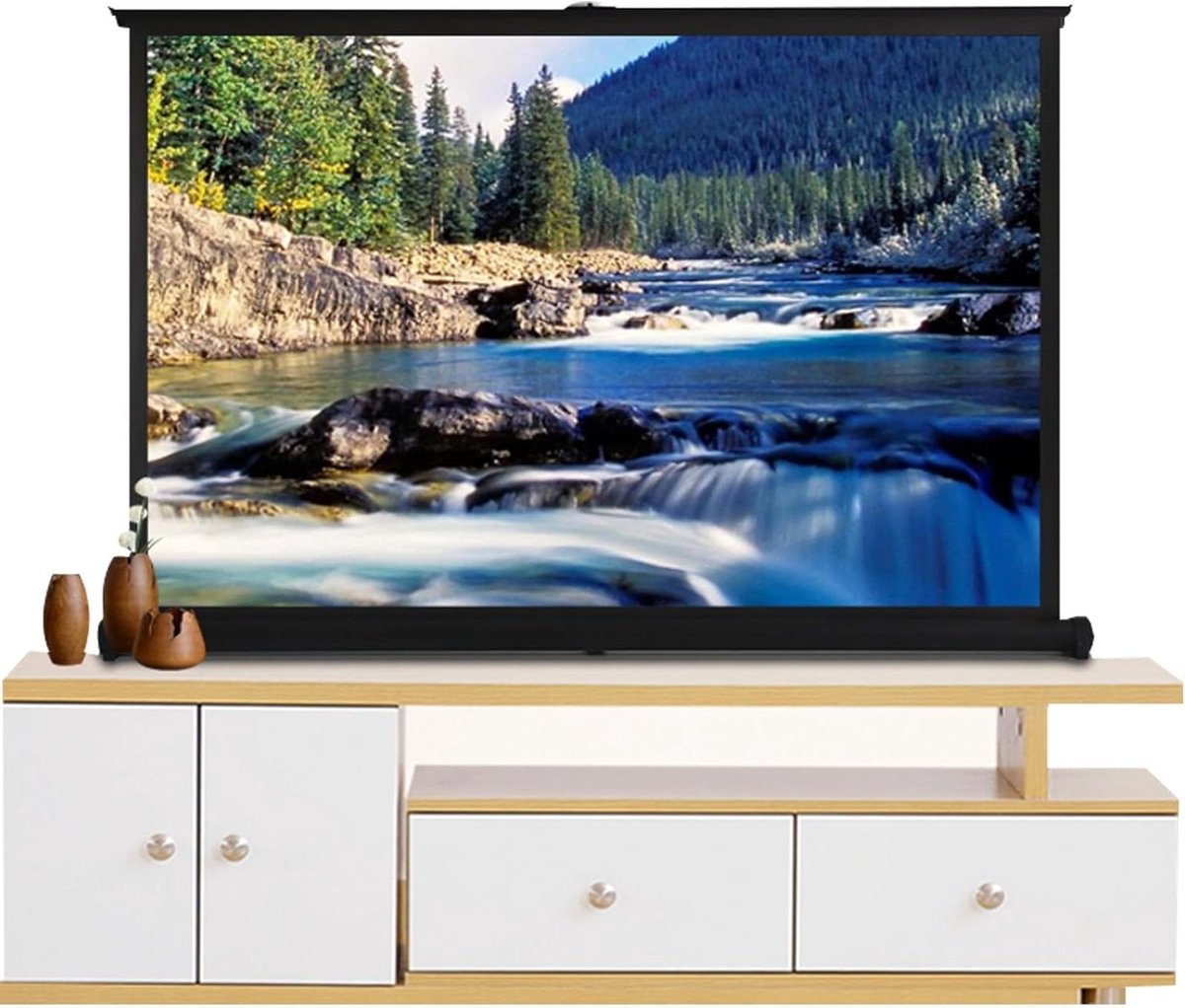 Projectiescherm Buiten - Opklapbaar Scherm - Thuisbioscoop - Zonder Gat Installatie - 100 inch - Wit