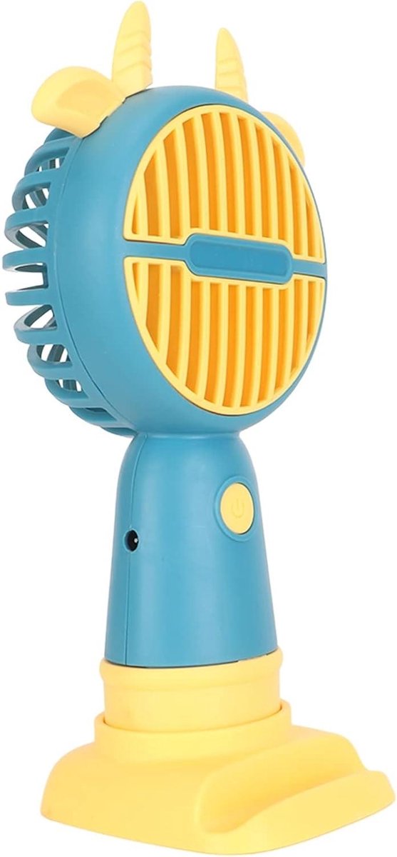 Draagbare Ventilator - Handventilator USB - Persoonlijke Koeling - Multifunctionele Basis - 18cm Hoog - Donkerblauw