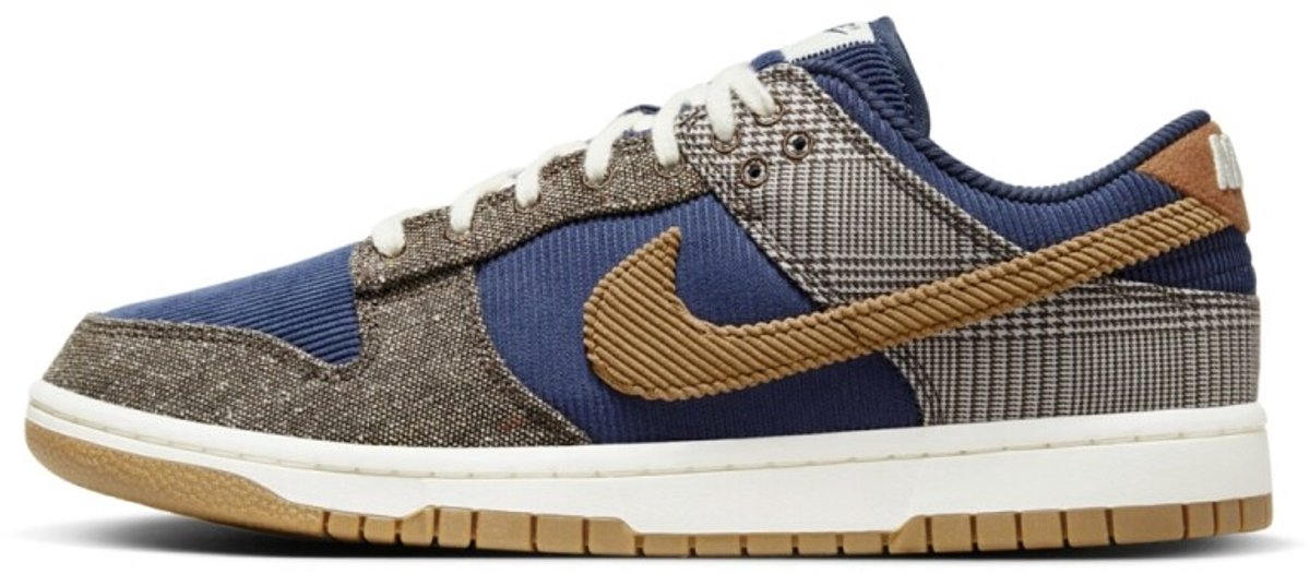 Nike Dunk Low Tweed Midnight Corduroy Blauw