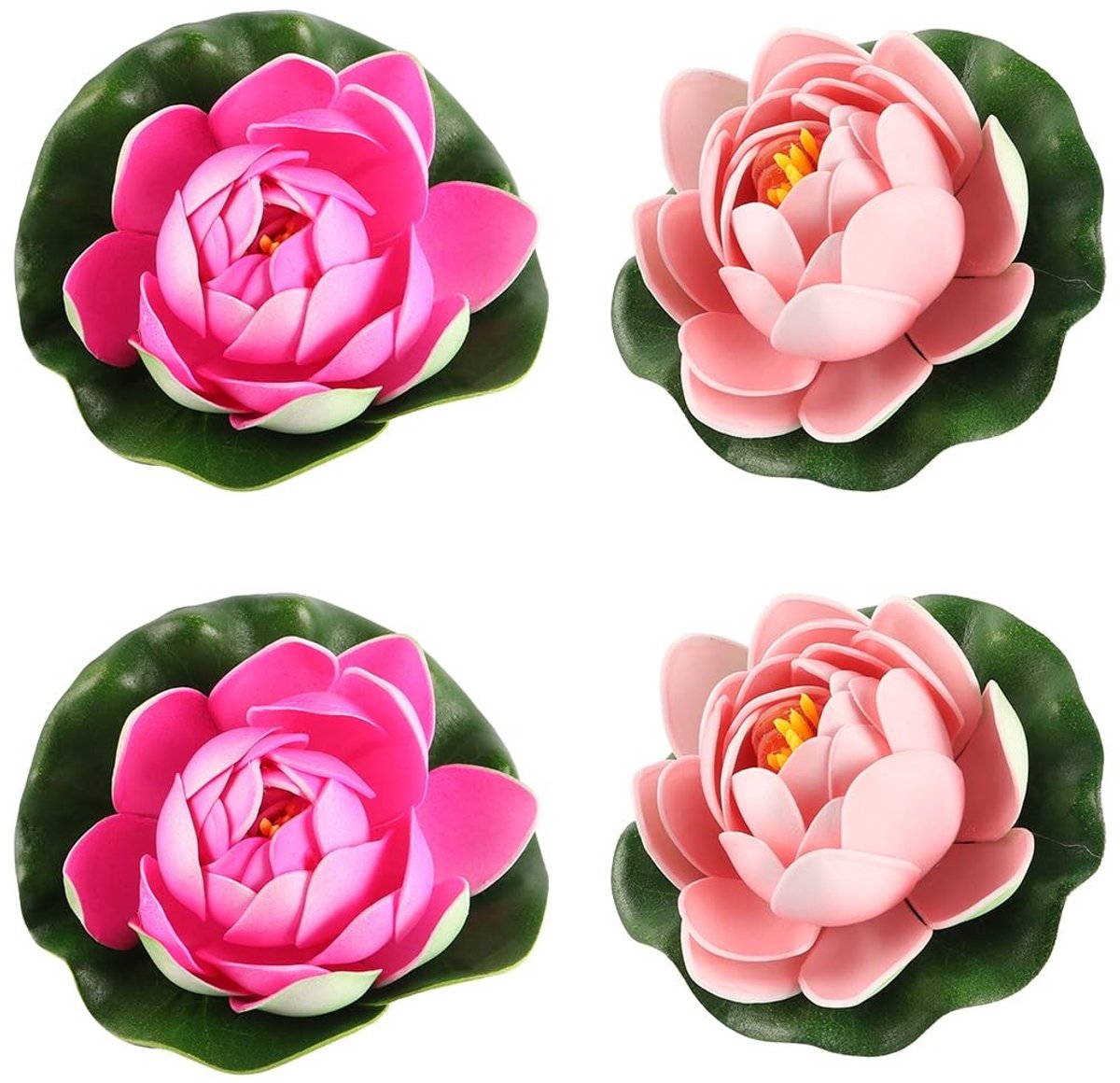 Dailygoods- Waterlelie Kunststof - Kunstmatige Lotus - Vijverdecoratie - Zwembaddecoratie - Aquarium Decoratie - 2 Stuks