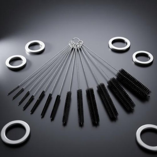 13-delige Nylon Buisborstelset - Flessenborstel voor Fles, Slang, Pijp, Reageerbuizen, Blender, Juicer - 21 cm, diverse diameters (1,5 mm tot 2,5 cm) — afbeelding 4