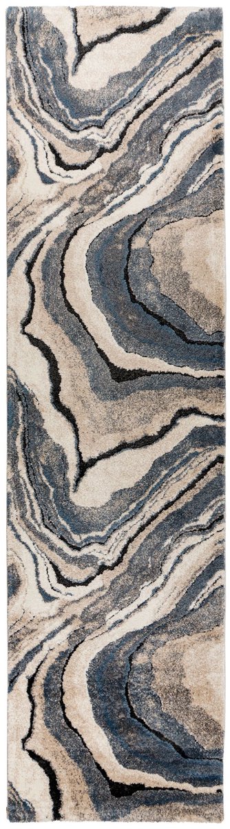 Vloerkleed Bologna 461 blauw – 80 x 300 cm – polypropyleen & polyester, machinegeweven