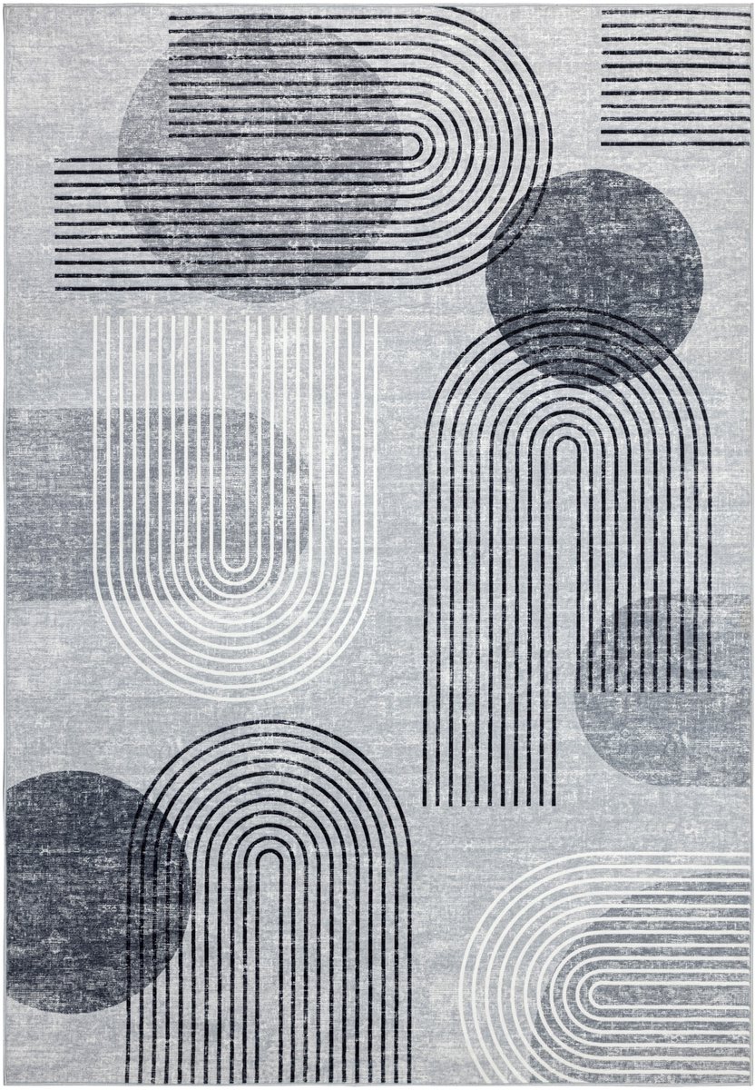 Vloerkleed Avantgarde 101 grijs – 80 x 150 cm – 100% polyester, machinegeweven