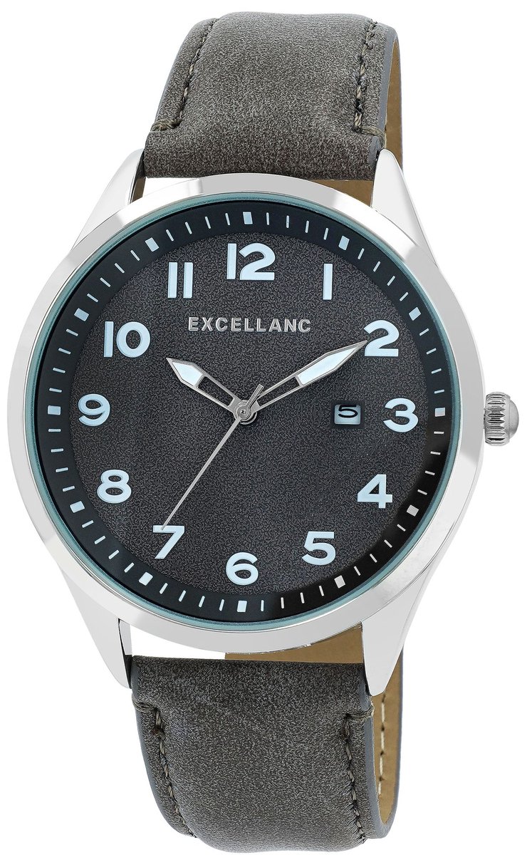 EXCELLANC Herenhorloge van imitatieleer 2900241 Excellanc herenhorloge, gewatteerde band van