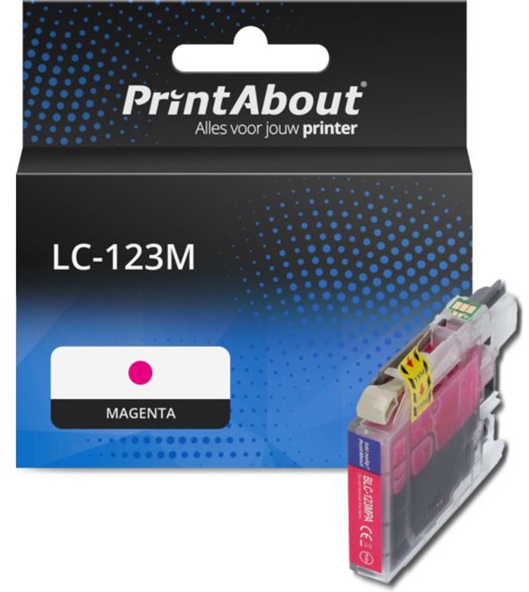 PrintAbout huismerk Inktcartridge LC-123M Magenta geschikt voor Brother