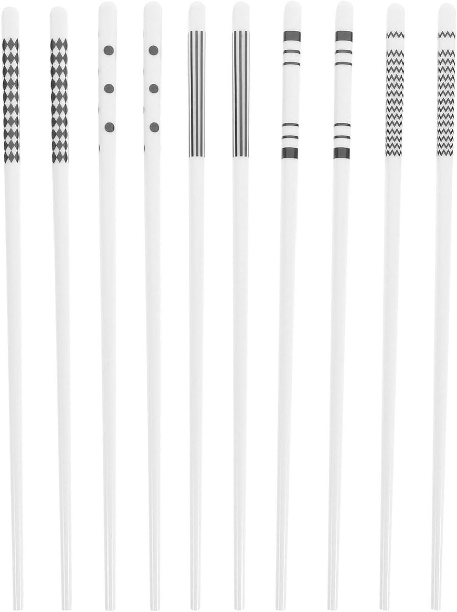 Set Eetstokjes - Chopsticks Set - Thuis Eten - Vaatwasserbestendig Keramiek - 5 Stuks - Meerdere Kleuren