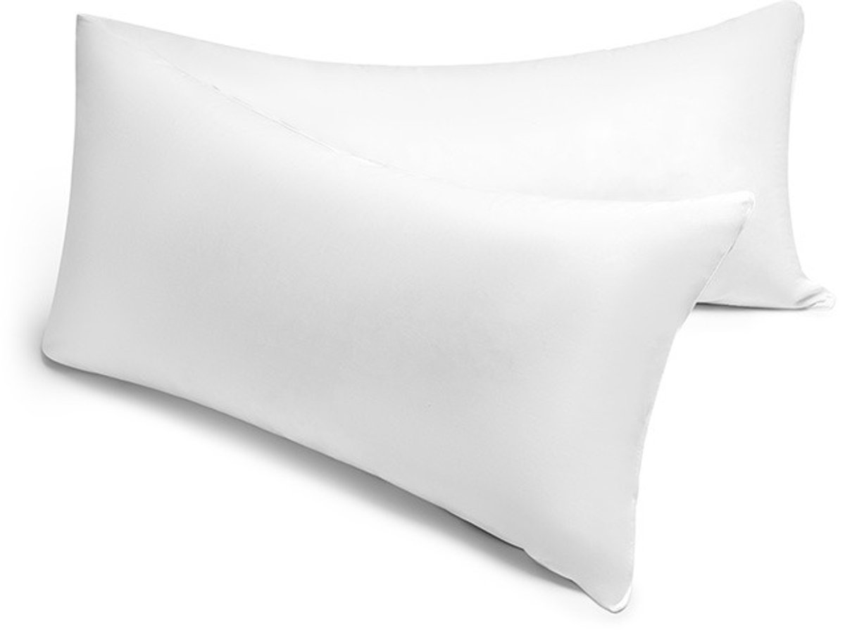 Yumeko hoofdkussen zijslaper gerecycled halfdons 35x160 medium - Biologisch & ecologisch Wit