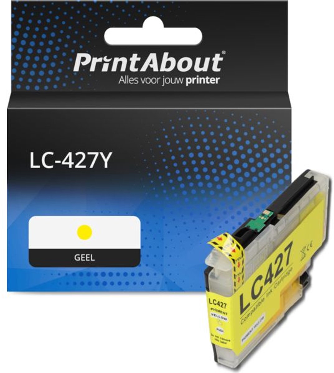 PrintAbout huismerk Inktcartridge LC-427Y Geel geschikt voor Brother