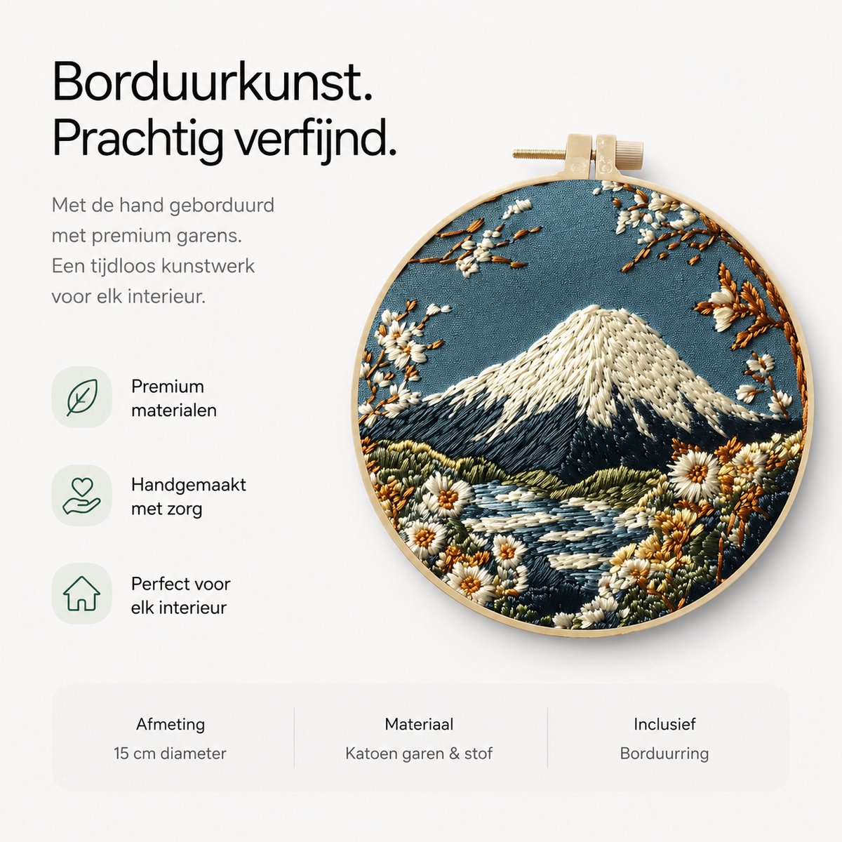 BOTC Borduurpakket - Borduurset van 4 - Borduurpakketten voor Volwassenen - Hobby en Creatief - Borduren - Sneeuwberglandschap — afbeelding 5