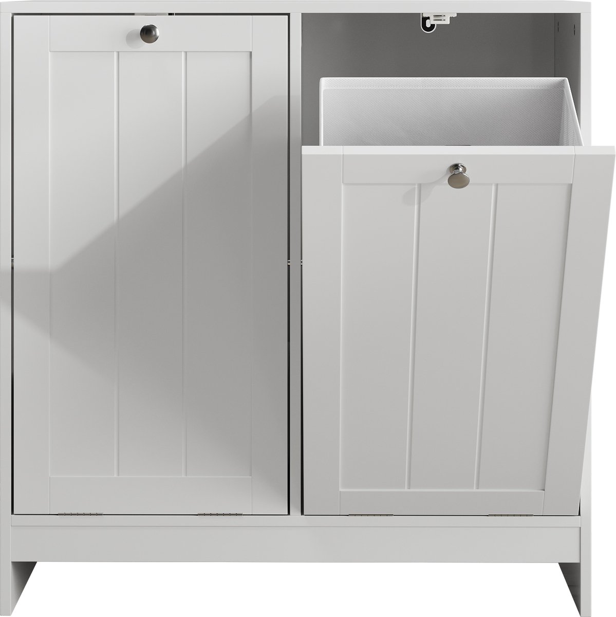 Wit MDF Spaanplaat Klapdeksel Opslagkast 66x33x68cm Voor Waskamer Badkamer Balkon