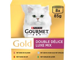 Gourmet Gold Luxe Mix - Kattenvoer Natvoer - Vis/Vlees - 48 x 85 g