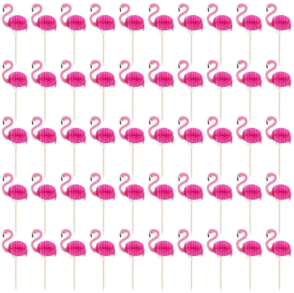 Dailygoods- Fruitstokers 50 Stuks - Flamingo Decoraties