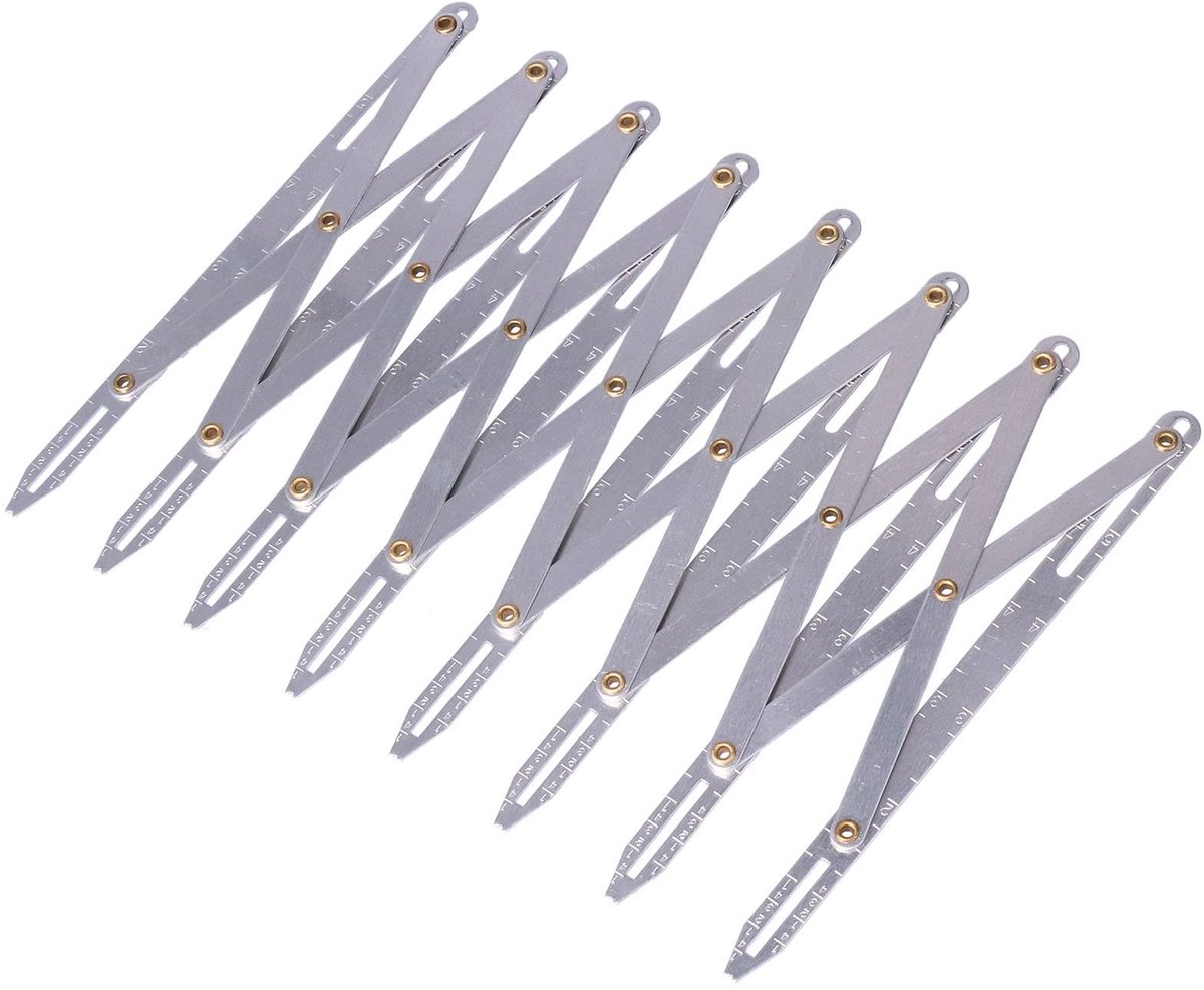 Dailygoods- Naaimeter Verstelbare Lengte - Multifunctionele Meetliniaal - Aluminium - Antiroest - Duurzaam - Voor Handnaaien - Meetlat
