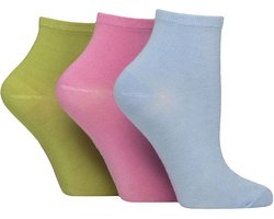 SOCKSHOP - 3-Pack Dames Effen Lage Ademende Bamboesokken