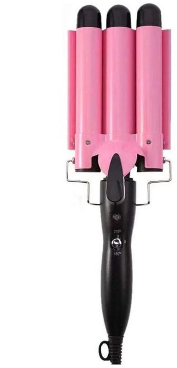 GELLDG 3-in-1 Lockenstaven - 25mm Keramisch Turmalijn Haarlockenstang met LCD Temperatuuraanwijzing - Snel Opwarmend en Inklapbaar voor Reizen - Geschikt voor Alle Haartypes - Metaal - Goud