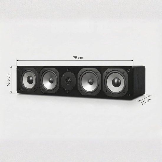Center Luidspreker - Home Cinema - Film Geluid - XL Formaat - 75 cm - Eiken Naturel — afbeelding 3