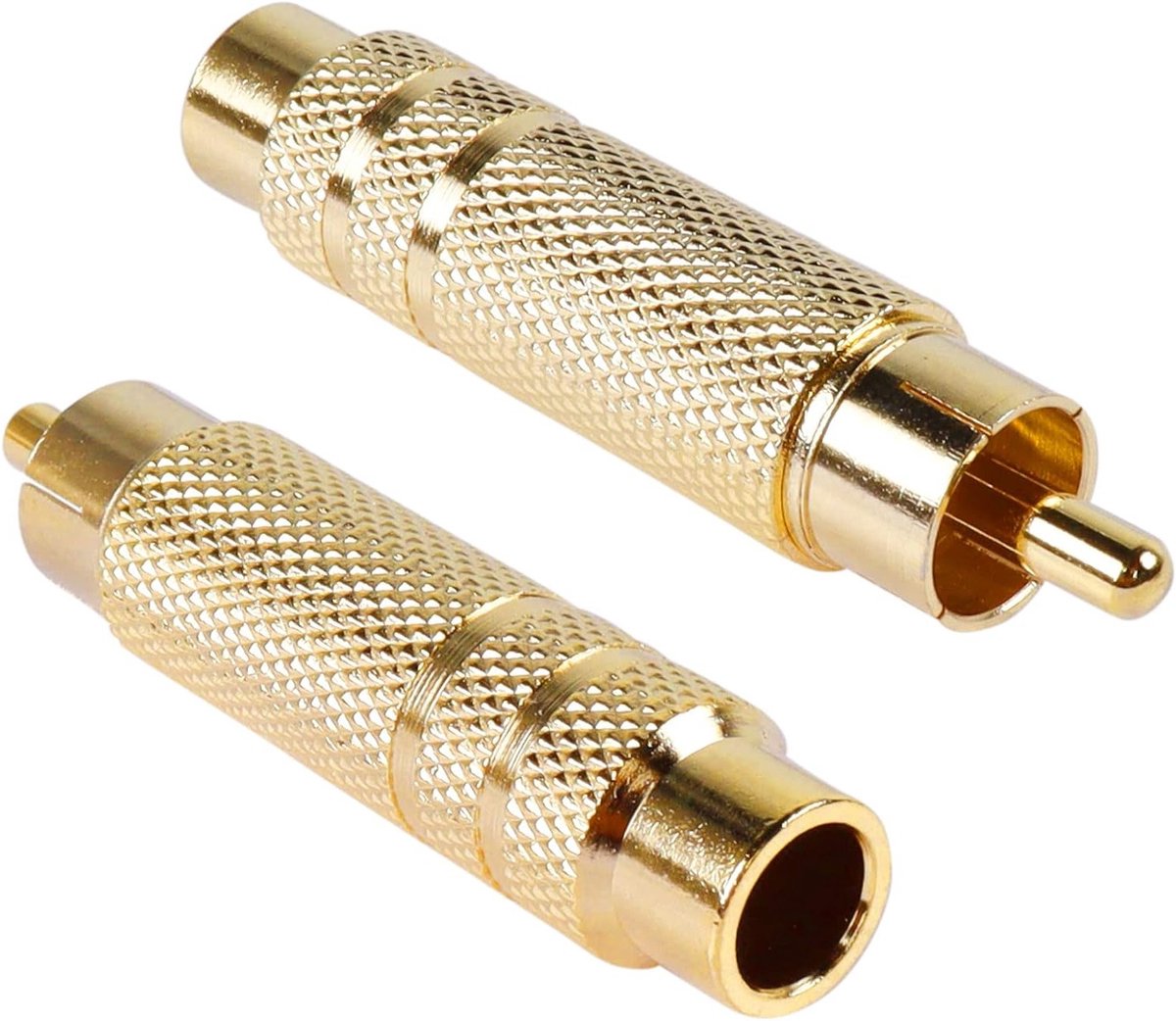 RCA Male naar 6.35mm (1/4 inch) Mono Audio Adapter - Vergulde Stekkers (2 Stuks)
