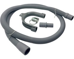 Fixem afvoerslang 1,5m wasmachine vaatwasser, geschikt voor 19mm 21mm aansluitingen - verlengslang afvoer slang met bocht en klemmen en verleng adapter - Geschikt voor alle merken
