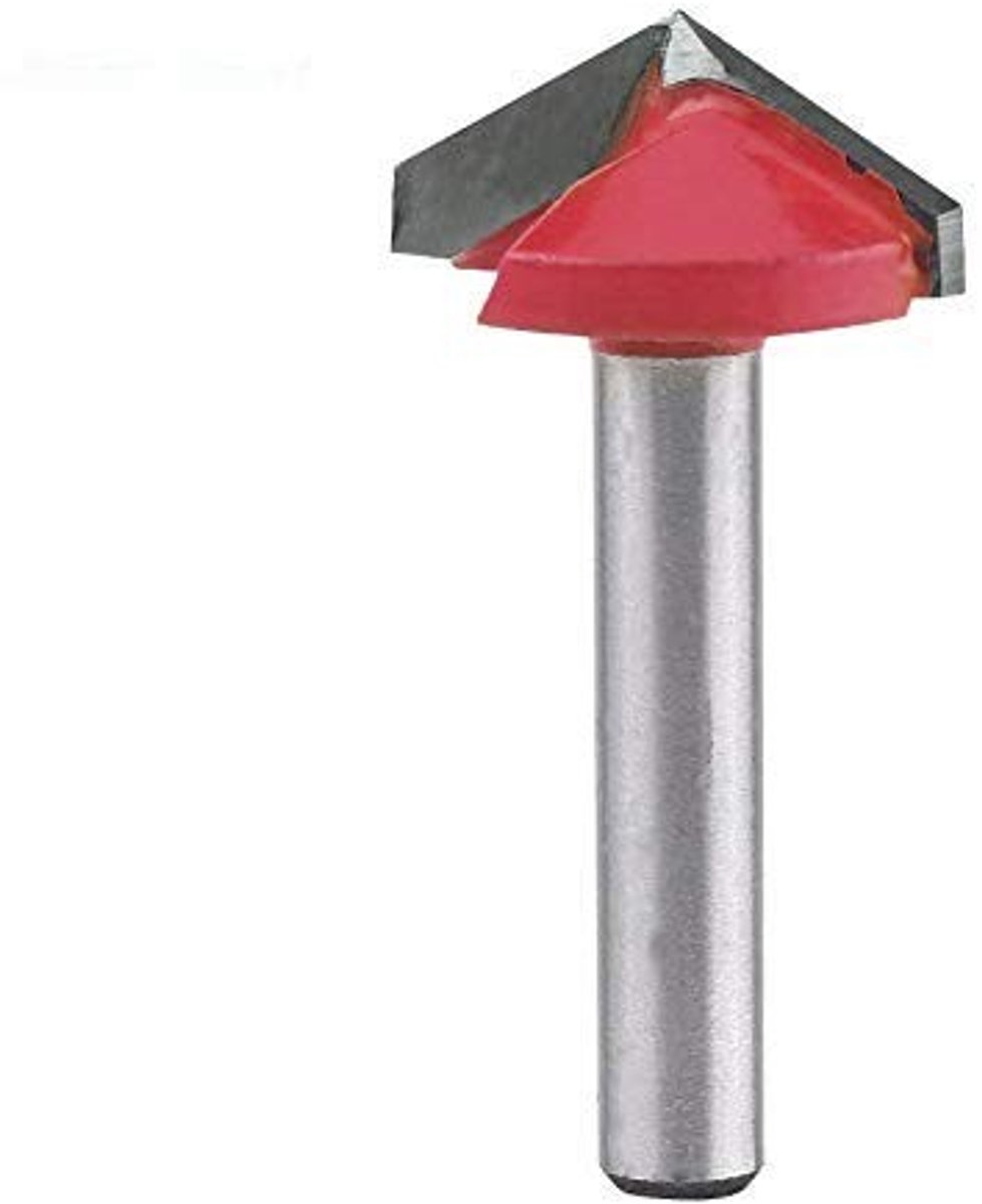 Allecto - 3D V-Groef Houtbewerkingsfrees - Hoogwaardige Snijkwaliteit - 6mm Schacht - Precisie Snijden - Geschikt voor Diverse Toepassingen