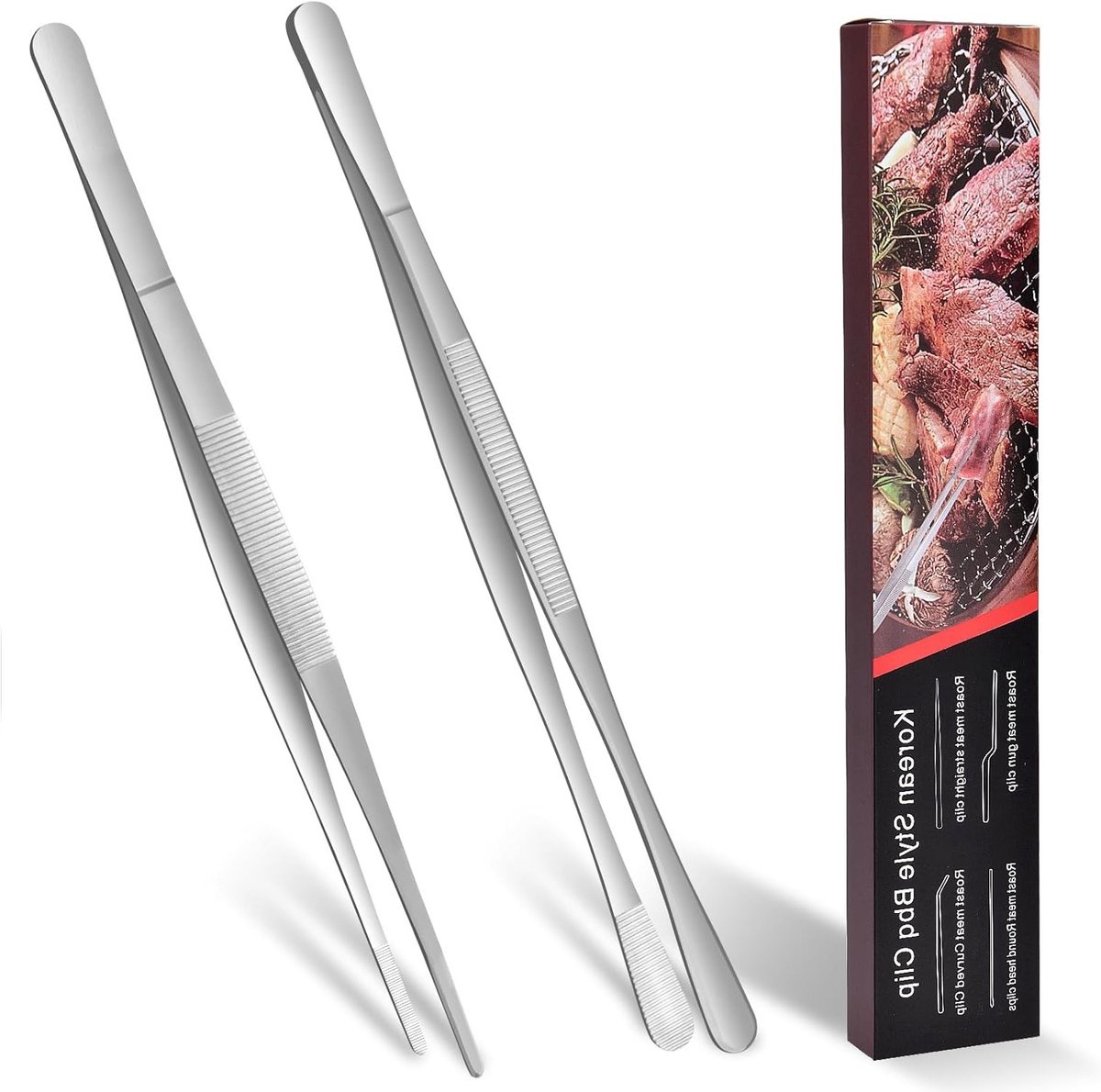 Professionele Roestvrijstalen Voedseltangen - 2 Stuks Koken en Grillen 25cm