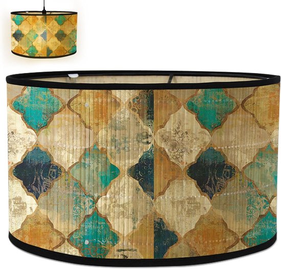 Abat-jour tissé pour lampes de table et lampadaires, 30 x 20 cm, design rétro, amovible, imprimé antique, éclairage élégant