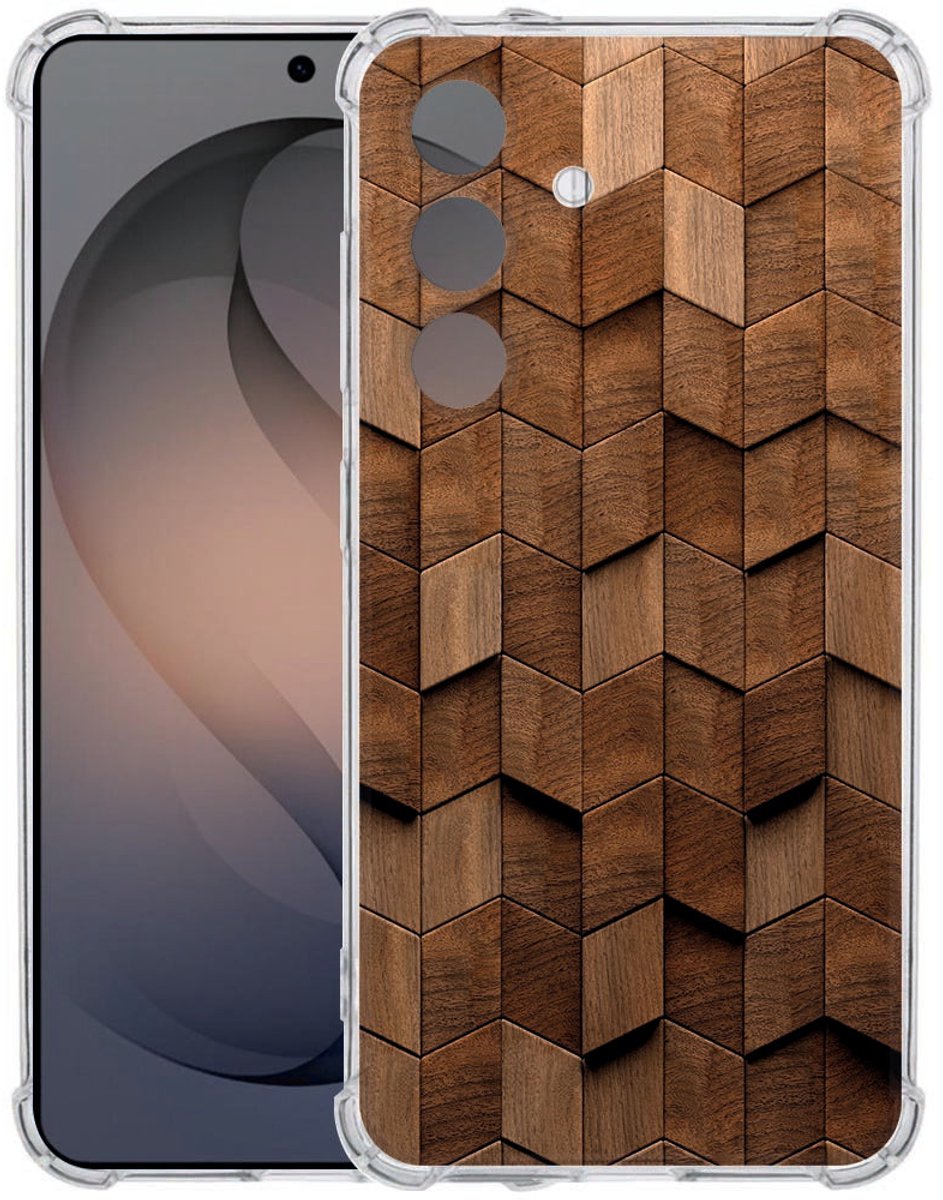 Backcover Hoesje Samsung Galaxy S26 Wooden Cubes Antishock