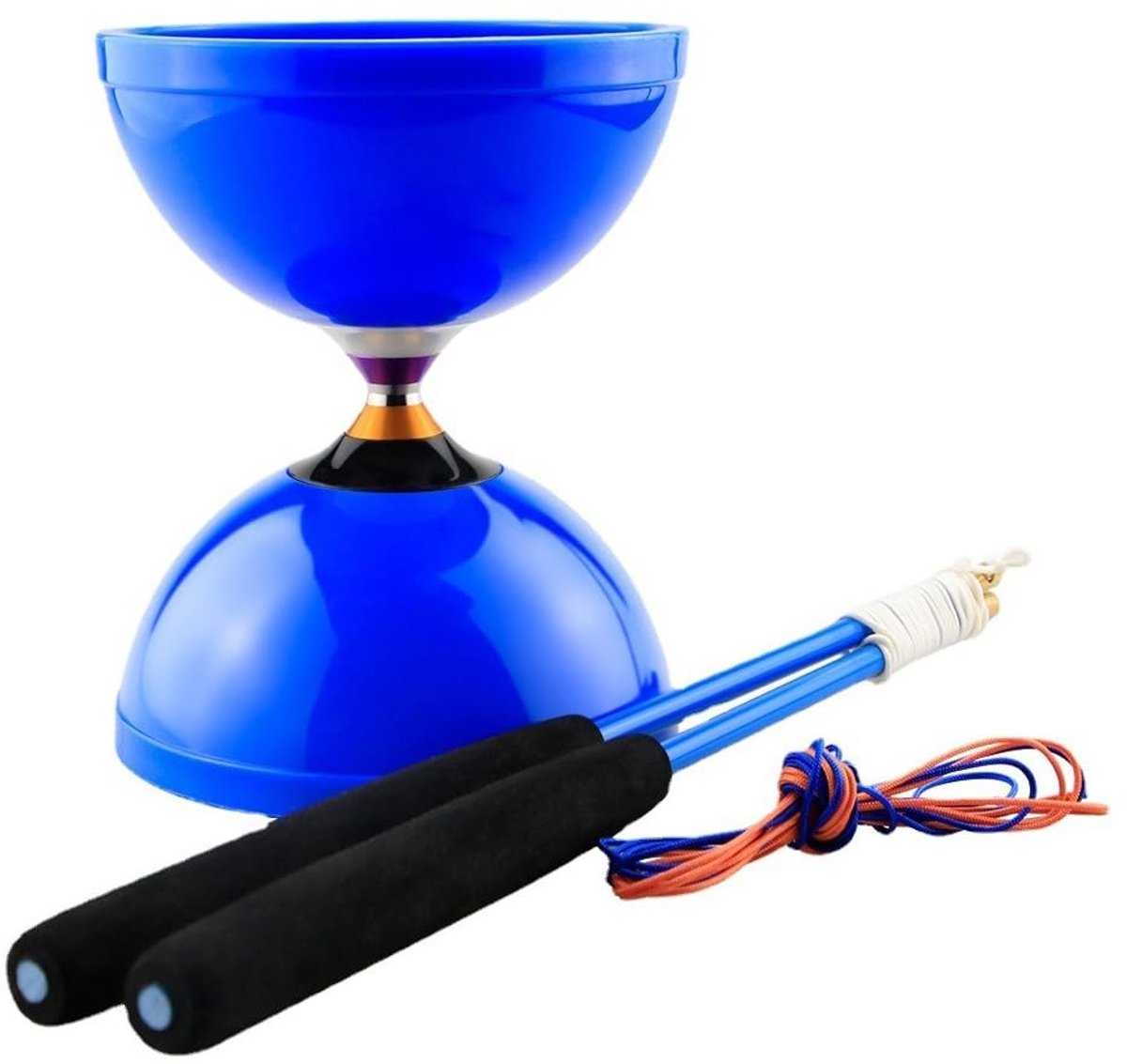Allecto - Diabolo Set voor Beginners - Blauw - Aluminium Handstokken - Vervangende String - Leuk voor kinderen - Geschikt voor jong en oud - Kleur ...