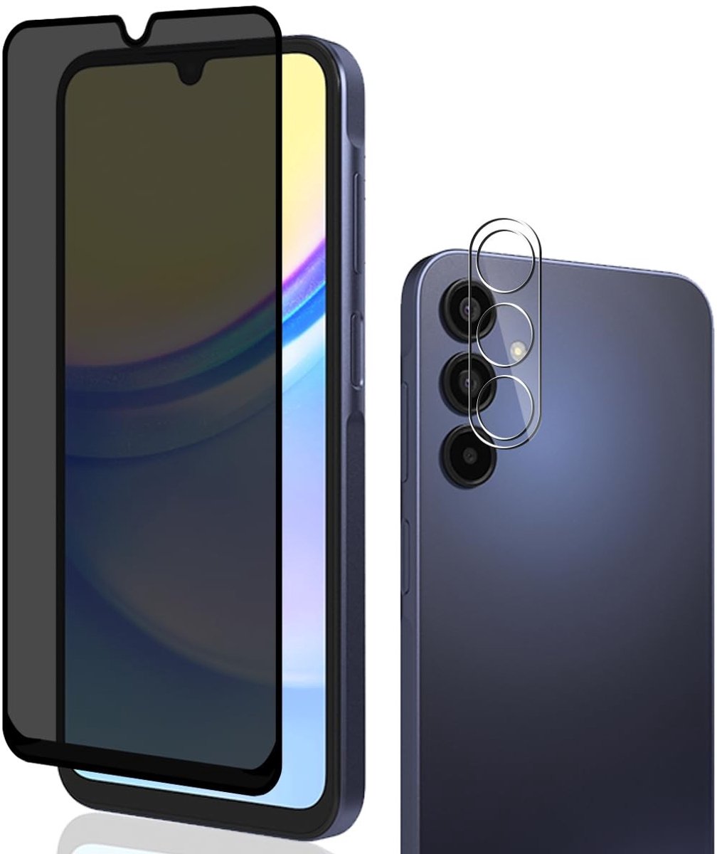 Allecto - Galaxy A15 - Anti-Spy - Full protection - 6.5 Inches - Tempered Glass - 9H Hardness - Geschikt voor Samsung Galaxy A15 - Camera en scherm...