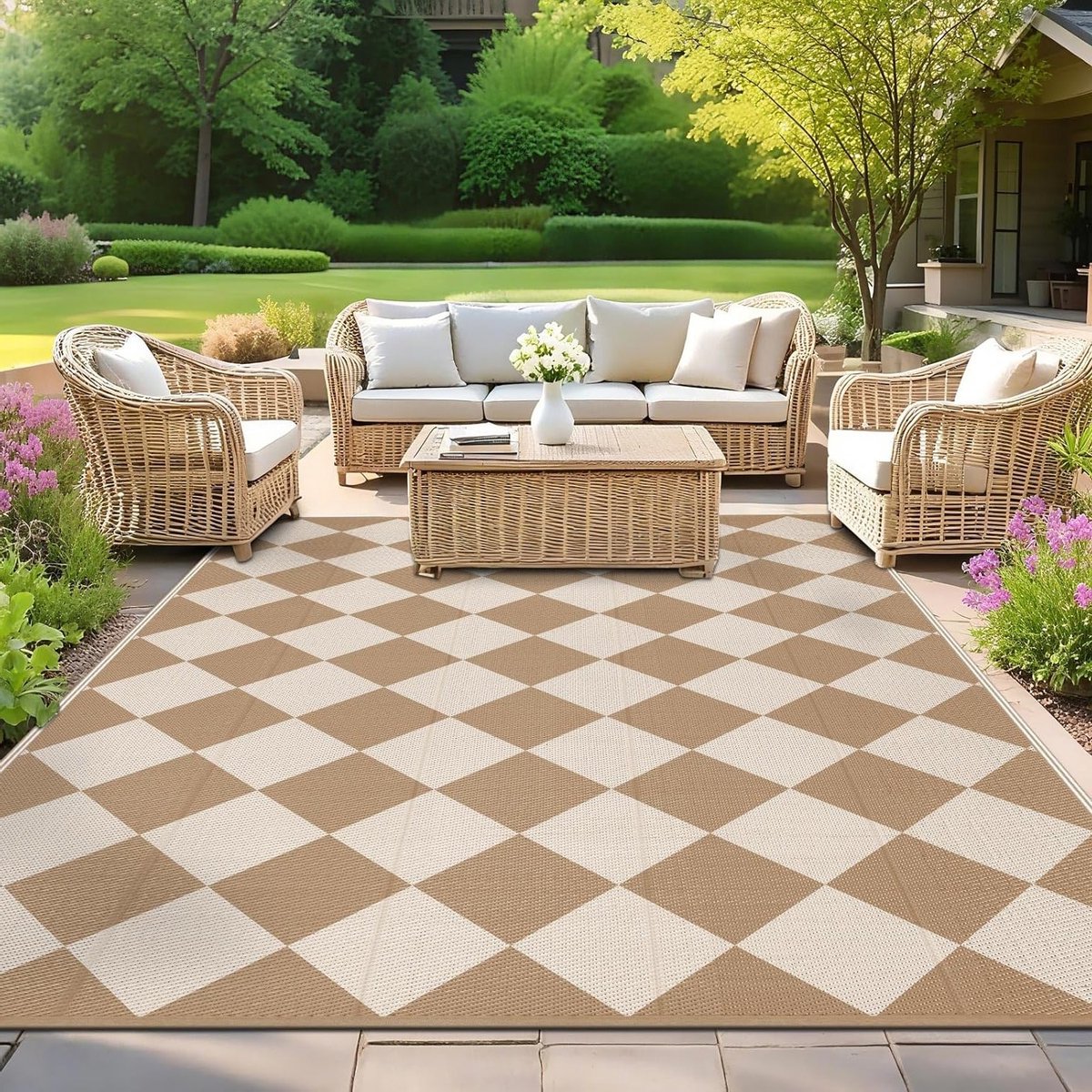 Outdoor Kleed - Tuinkleed Campingmat - Buiten Gebruik - Waterproof UV Bestendig - 270 x 360 cm - Bruin