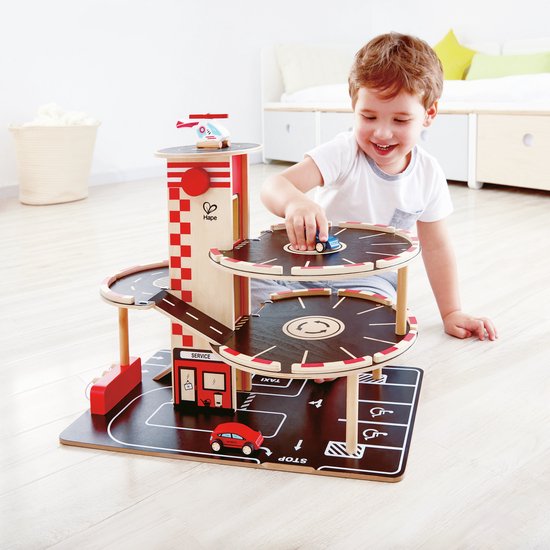 Hape Houten stevige speelgoed garage