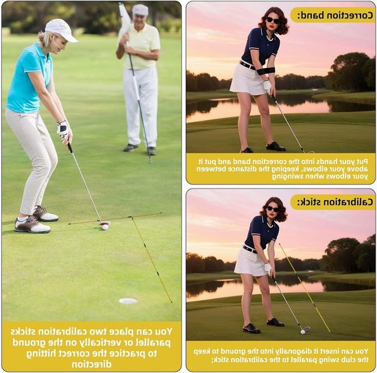 Allecto - Golf Swing Training Set - Swingcorrectie - 3 Delig - Opvouwbare Uitlijnstokken - Voor Beginners - Unisex van Merkloos — afbeelding 4